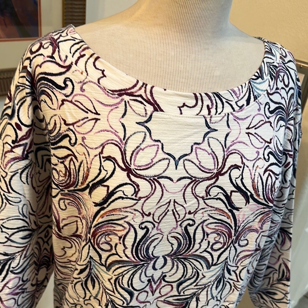 T By Talbots Patterned Cotton Top - Size 1x - image 7